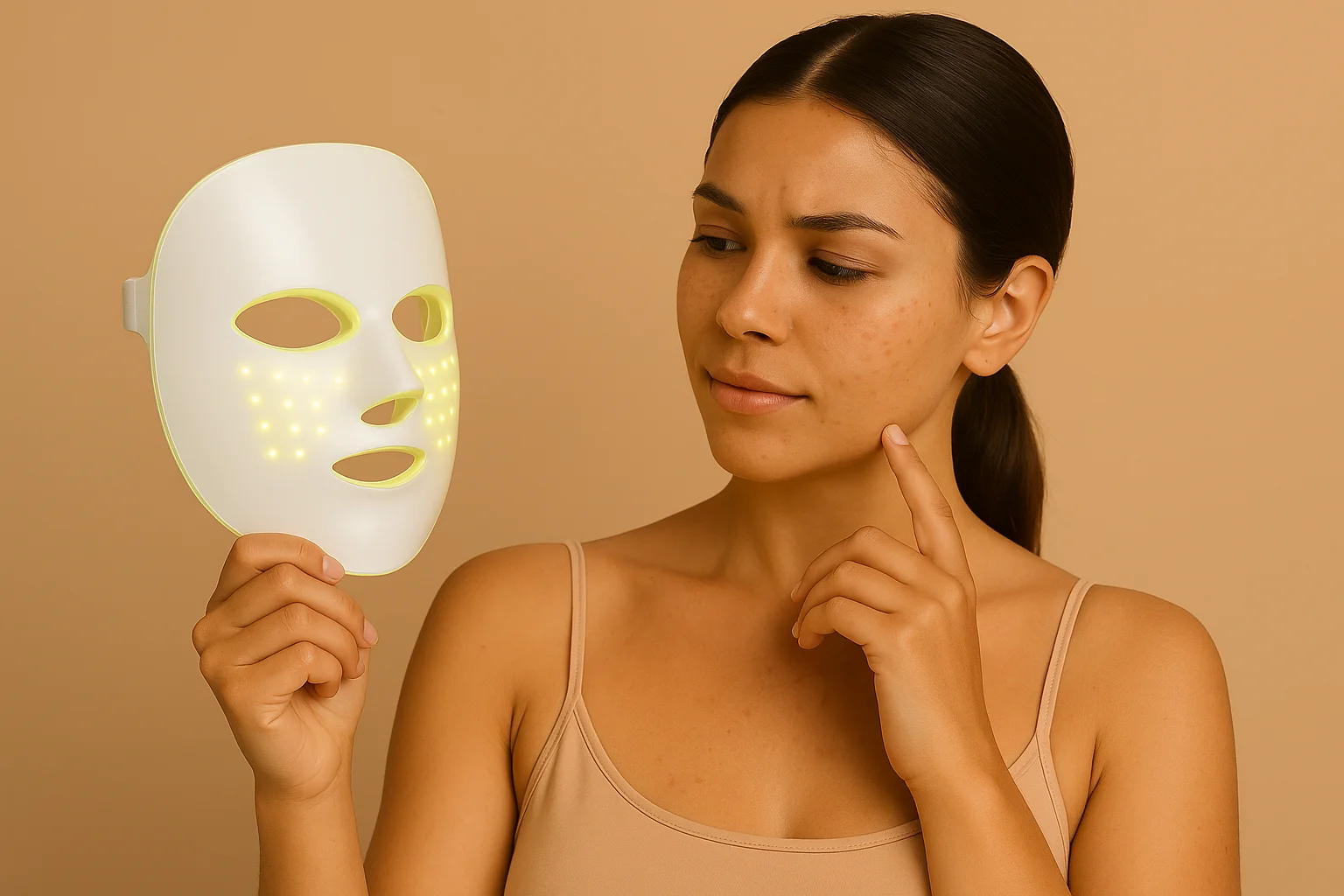 Máscara led facial para piel grasa