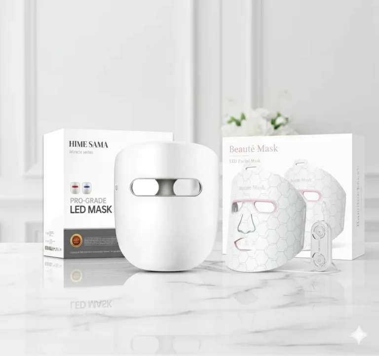 Máscara LED GYH vs IBORRIA con sus cajas originales